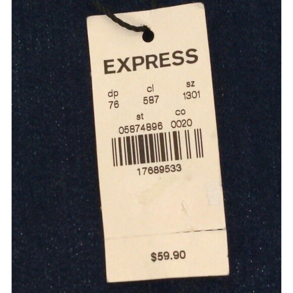 Express Jean Shorts Womens 2 Denim Shortie Rainbow Stripe Blue New - Picture 4 of 7